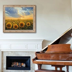 «Sun Harmony» в интерьере классической гостиной над камином