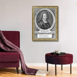 «Louis Moreri» в интерьере гостиной в бордовых тонах