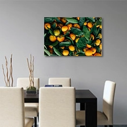 «Свежесобранные мандарины» в интерьере современной кухни над столом
