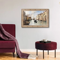 «Venedig» в интерьере гостиной в бордовых тонах