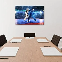 «Борцы кудо на ринге» в интерьере офиса над переговорным столом