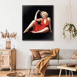 «Monroe, Marilyn 101» в интерьере гостиной в стиле ретро над диваном