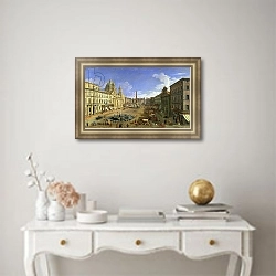 «View of the Piazza Navona, Rome» в интерьере в классическом стиле над столом