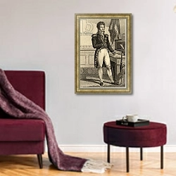 «Louis Alexandre Berthier» в интерьере гостиной в бордовых тонах