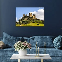 «Испания. Кордоба. Альмодовар-дель-Рио» в интерьере современной гостиной в синем цвете