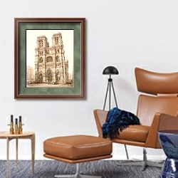 «Nôtre Dame, Paris.» в интерьере кабинета с кожаным креслом