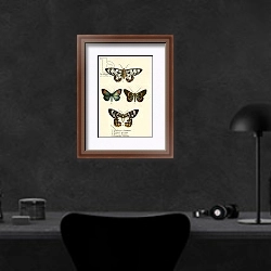 «Butterflies 108» в интерьере кабинета в черных цветах над столом