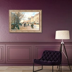«Paris, Flaneurs at la Madeleine» в интерьере в классическом стиле в фиолетовых тонах