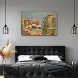 «Venice» в интерьере современной спальни с черной кроватью