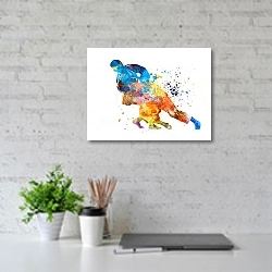 «Вихрь эмоций» в интерьере современного офиса с белой кирпичной стенкой