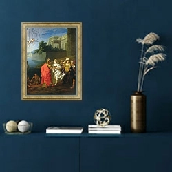 «The Abduction of Helen» в интерьере в классическом стиле в синих тонах