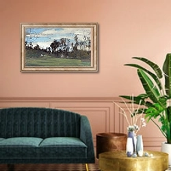 «The Meadow lined with trees» в интерьере классической гостиной над диваном