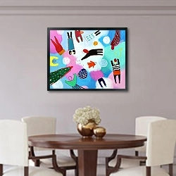 «Люди на снегу» в интерьере столовой в классическом стиле