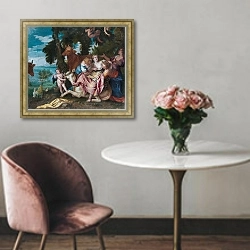 «Насилие над Европой» в интерьере в классическом стиле над креслом