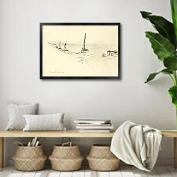 «Bassin d’Arcachon» в интерьере комнаты в стиле ретро с плетеными корзинами