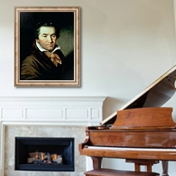 «Ludwig van Beethoven 2» в интерьере классической гостиной над камином