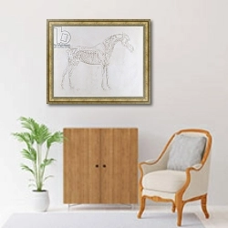 «Illustration from 'The Anatomy of the Horse, 1766» в интерьере в классическом стиле над комодом