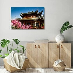 «Сад Юй Юань в Шанхае, Китай» в интерьере современной комнаты над комодом