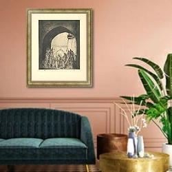 «Elephants» в интерьере классической гостиной над диваном