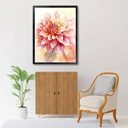 «Aura of dahlia» в интерьере в классическом стиле над комодом