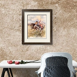 «A Kirghiz Wooing» в интерьере кабинета с песочной стеной над столом