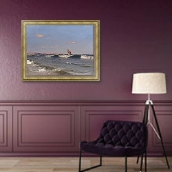 «Разбивающаяся волна» в интерьере в классическом стиле в фиолетовых тонах