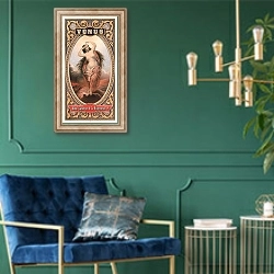 «Venus. Alexr. Cameron Co. Richmond, Va.» в интерьере в классическом стиле с зеленой стеной