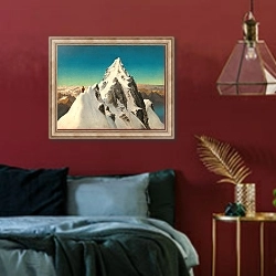 «St. Ruprecht near Klagenfurt) The Grossglockner» в интерьере спальни с акцентной стеной