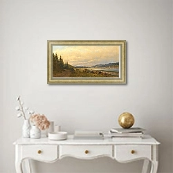 «Вид на Верх-Нейвинский» в интерьере в классическом стиле над столом