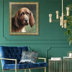 «Хороший друг» в интерьере в классическом стиле с зеленой стеной