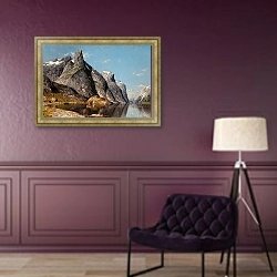 «Норвежский фьорд» в интерьере в классическом стиле в фиолетовых тонах