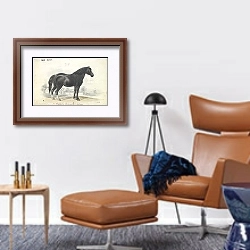 «English Draught Horse» в интерьере кабинета с кожаным креслом