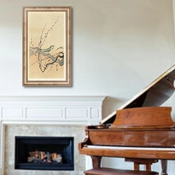 «Songbird and plum blossom» в интерьере классической гостиной над камином