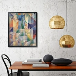 «Окно с видом на город» в интерьере кухни в стиле минимализм над столом