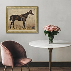 «Коричневый в конюшне» в интерьере в классическом стиле над креслом