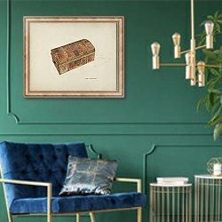 «Cowhide Trunk» в интерьере в классическом стиле с зеленой стеной