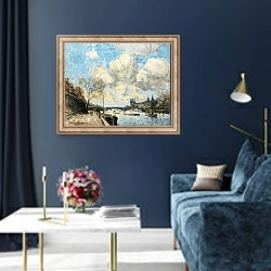 «Сена и Лувр» в интерьере в классическом стиле в синих тонах