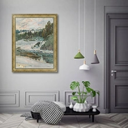 «Winterlandscape with River» в интерьере коридора в классическом стиле