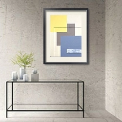 «Geometry. Blue and Yellow Mood. Free spirit 2» в интерьере в стиле минимализм над столом