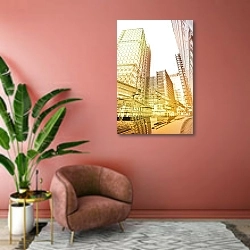 «Деловой город 2» в интерьере современной гостиной в розовых тонах