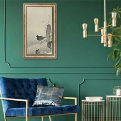 «Moorhen» в интерьере в классическом стиле с зеленой стеной