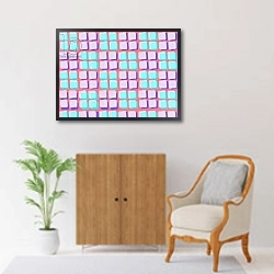 «Lots of Squares, 2011» в интерьере в классическом стиле над комодом