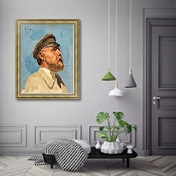 «Портрет мужчины (1890е)» в интерьере коридора в классическом стиле