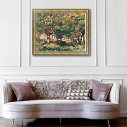 «Woodland Landscape» в интерьере гостиной в классическом стиле над диваном