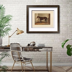 «Тора» в интерьере кабинета с кирпичными стенами над столом