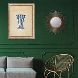 «Vase» в интерьере классической гостиной с зеленой стеной над диваном