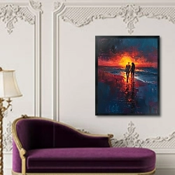 «Couple on the shore» в интерьере в классическом стиле над банкеткой