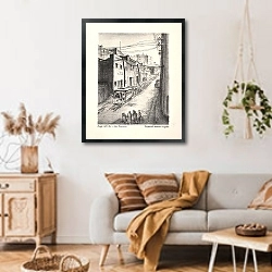 «Pacific Cable Car–San Francisco» в интерьере гостиной в стиле ретро над диваном