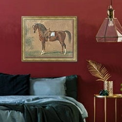 «Седланный жеребец» в интерьере спальни с акцентной стеной