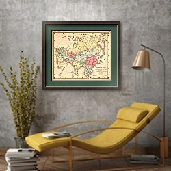 «Asia» в интерьере в стиле лофт с желтым креслом